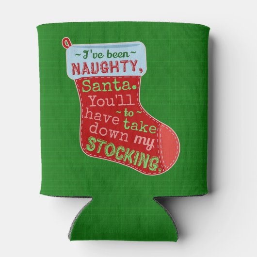 Funny Kerstman Naughty Santa Claus Stocking Joke Blikjeskoeler (Achterkant)