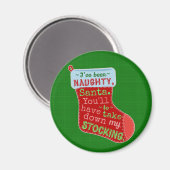 Funny Kerstman Naughty Santa Claus Stocking Joke Magneet (Voorkant / Achterkant)