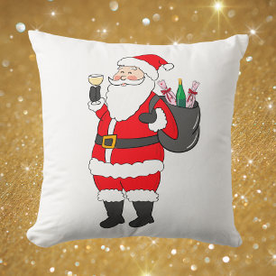 Funny Kerstman Wijn Kerst / Kerstman Witte Wijn Kussen