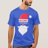 Funny kerstman's favoriete leraar t-shirt (Voorkant)
