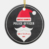 Funny kerstman's favoriete politieagent keramisch ornament (Voorkant)