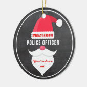 Funny kerstman's favoriete politieagent keramisch ornament (Links)