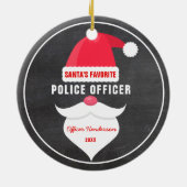 Funny kerstman's favoriete politieagent keramisch ornament (Achterkant)