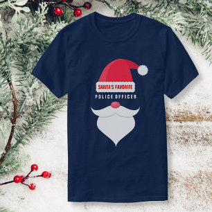 Funny kerstman's favoriete politieagent t-shirt