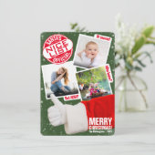 Funny Kerstman's officiële Nice-lijst | Foto Feestdagenkaart (Staand voorkant)