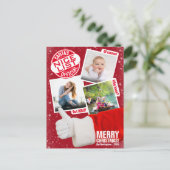 Funny Kerstman's officiële Nice-lijst | Foto Feestdagenkaart (Staand voorkant)