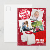 Funny Kerstman's officiële Nice-lijst | Foto Feestdagenkaart (Voorkant / Achterkant)