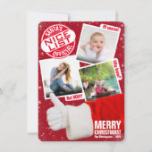 Funny Kerstman's officiële Nice-lijst | Foto Feestdagenkaart (Voorkant)