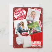 Funny Kerstman's officiële Nice-lijst | Foto Feestdagenkaart (Voorkant)