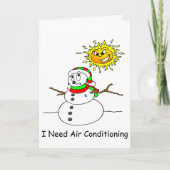 Funny Kerstmelting Snowman AC Joke Xmas Humor Feestdagen Kaart (Voorkant)
