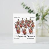 Funny Kerstmis 12 Drumsticks Drumming Gifts & T-sh Feestdagenkaart (Staand voorkant)