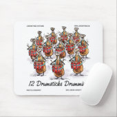Funny Kerstmis 12 Drumsticks Drumming Gifts & T-sh Muismat (Met muis)