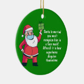 FUNNY Kerstmis 2020 Ornament kerstman in de masker (Rechts)