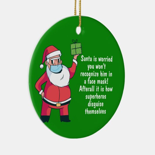 FUNNY Kerstmis 2020 Ornament kerstman in de masker (Rechts)