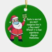 FUNNY Kerstmis 2020 Ornament kerstman in de masker (Voorkant)