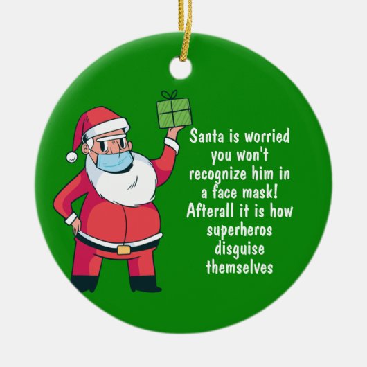FUNNY Kerstmis 2020 Ornament kerstman in de masker (Voorkant)