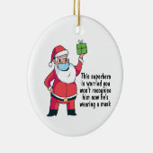 FUNNY Kerstmis 2020 Ornament kerstman in FAcemask (Rechts)