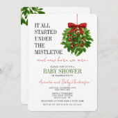 Funny Kerstmis Baby shower Mistletoe Kaart (Voorkant / Achterkant)