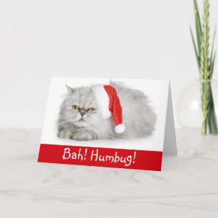 Funny Kerstmis Bah Humbug Cat Feestdagen Kaart