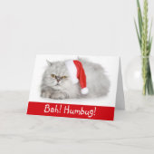 Funny Kerstmis Bah Humbug Cat Feestdagen Kaart (Voorkant)