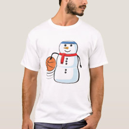 Funny Kerstmis Basketball Snowman T-shirt