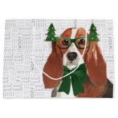 Funny Kerstmis Basset Hound Hondenliefhebber Groot Cadeauzakje (Voorkant)