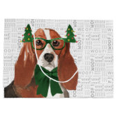 Funny Kerstmis Basset Hound Hondenliefhebber Groot Cadeauzakje (Achterkant)