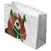 Funny Kerstmis Basset Hound Hondenliefhebber Groot Cadeauzakje (Achterkant Gekanteld)