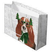 Funny Kerstmis Basset Hound Hondenliefhebber Groot Cadeauzakje (Voorkant Gekanteld)