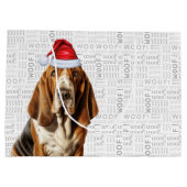 Funny Kerstmis Basset Hound Hondenliefhebber Groot Cadeauzakje (Achterkant)