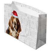 Funny Kerstmis Basset Hound Hondenliefhebber Groot Cadeauzakje (Achterkant Gekanteld)