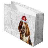 Funny Kerstmis Basset Hound Hondenliefhebber Groot Cadeauzakje (Voorkant Gekanteld)