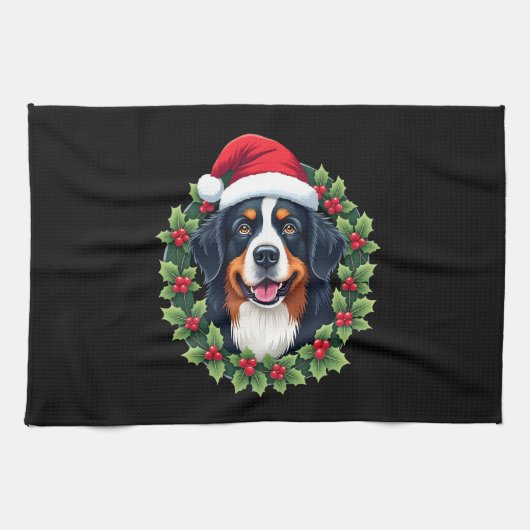 Funny Kerstmis Bernese Mountain Dog Tank Top Theedoek (Horizontaal)