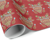 Funny Kerstmis Blitzen Chicken Reindeer Humor Cadeaupapier (Rol Hoek)