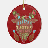 Funny Kerstmis Blitzen Chicken Reindeer Humor Keramisch Ornament (Links)