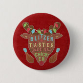 Funny Kerstmis Blitzen Chicken Reindeer Humor Ronde Button 5,7 Cm (Voorkant)