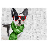 Funny Kerstmis Boston Terrier Dog Groot Cadeauzakje (Achterkant)