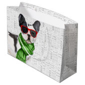 Funny Kerstmis Boston Terrier Dog Groot Cadeauzakje (Achterkant Gekanteld)