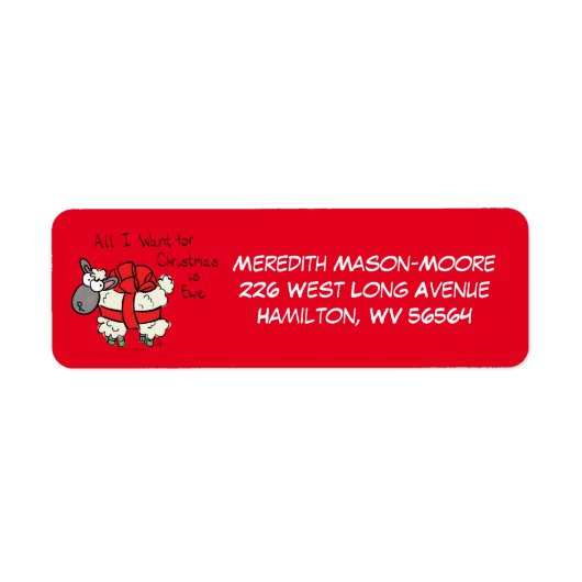 Funny Kerstmis Cartoon Etiket (Voorkant)