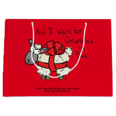 Funny Kerstmis Cartoon Groot Cadeauzakje (Voorkant)