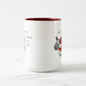 Funny Kerstmis Cartoon Tweekleurige Koffiemok (Center)