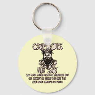 Funny Kerstmis Confucius Sleutelhanger