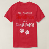 Funny Kerstmis Corgi Puppy Dog T-shirt (Design voorkant)