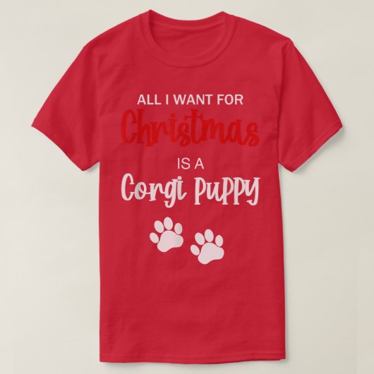 Funny Kerstmis Corgi Puppy Dog T-shirt (Design voorkant)