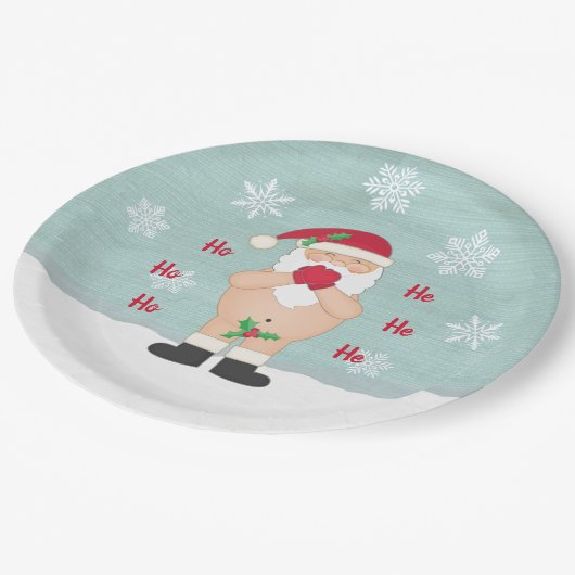 Funny Kerstmis Cute Custom Naughty Santa Papieren Bordje (Gekanteld)