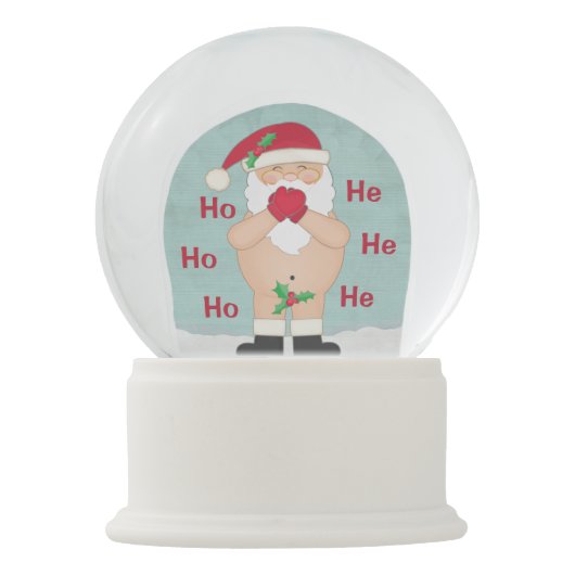 Funny Kerstmis Cute Custom Naughty Santa Sneeuwbol (Voorkant)