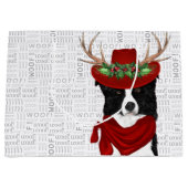 Funny Kerstmis Dog Border Collie Lover Groot Cadeauzakje (Voorkant)
