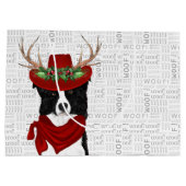 Funny Kerstmis Dog Border Collie Lover Groot Cadeauzakje (Achterkant)