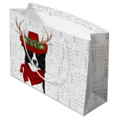 Funny Kerstmis Dog Border Collie Lover Groot Cadeauzakje (Achterkant Gekanteld)