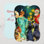 Funny Kerstmis Dog Doberman  kaart (Voorkant / Achterkant)